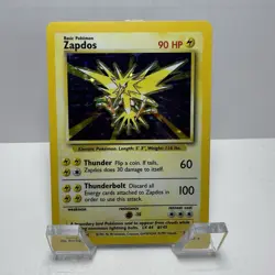 Pokemon Zapdos Base Set 16/102 Holo Rare 90HP Wizards 1999 Card English - Image 1