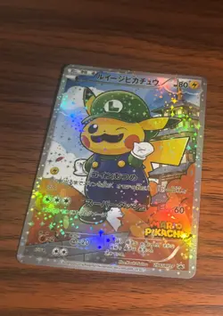 Pokemon Luigi Pikachu Poncho 296 XYP Mint 🔥❤ Custom Card - Image 2