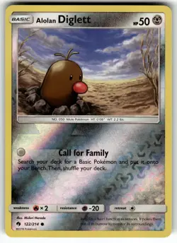 Alolan Diglett 122/214 SM - Lost Thunder LP Pokemon Card TCG - Image 1