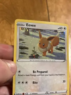 Eevee Pokemon Card Brilliant Stars SWSH190 Black Star Holo Promo 2022 LP Swirl - Image 2