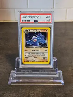 2000 Pokemon Team Rocket Dark Machamp Holo #10 PSA 9 MINT Graded Card - Image 1