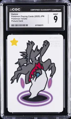 2025 POKEMON PLAYING CARDS JPN POKEMON TARUKA PICTURE CARD DARKRAI CGC 9 - Image 1