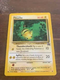 Pikachu # 27 "Bumblebee" Black Star PROMO WOTC Pokemon Card LP - Image 1