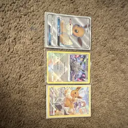 Pokemon TCG Eevee, Radiant Eevee, Eevee GX Card Lot of 3 - Holo, Foil, Promo - Image 1