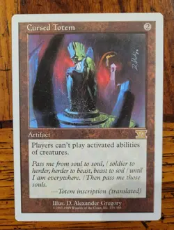 Cursed Totem x1 MTG Sixth Edition 6th Magic Heavy Play HP English - Image 1