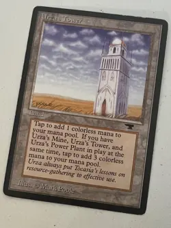 Magic the Gathering MTG Antiquities Urza's Tower (PLAINS) LP- (Beta Bob) - Image 1