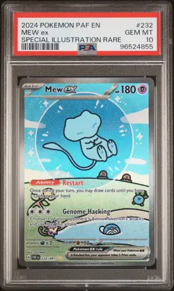 2024 POKEMON PAF EN-PALDEAN FATES SPECIAL ILLUSTRATION RARE #232 MEW EX PSA 10 - Image 1