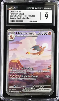 CGC 9 MINT Charizard ex 199/165 Scarlet & Violet: 151 SIR Holo Pokemon Card - Image 1