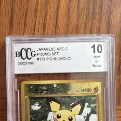 BCCG 10 Pokemon Neo 2000 Premium File 2 Promo Japanese Reverse Holo Pichu #172 - Image 3