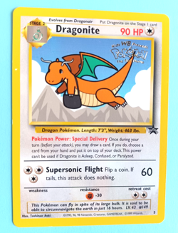 POKEMON BLACK STAR PROMO #5 DRAGONITE WB STAMPED FIRST MOVIE LIGHT PLAY - Image 1