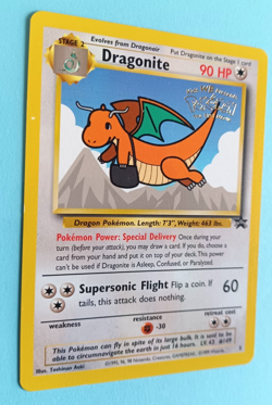 POKEMON BLACK STAR PROMO #5 DRAGONITE WB STAMPED FIRST MOVIE LIGHT PLAY - Image 2