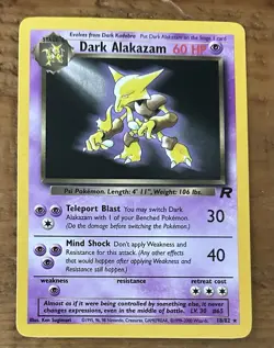 Pokemon TCG Dark Alakazam #18/82 Non Holo Vintage 1999-2000 - Image 1