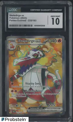 2023 Pokemon Paldea Evolved #233/193 Skeledirge Ex CGC 10 GEM MINT - Image 1