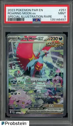 #2 2023 Pokemon PAR EN Special Illustration Rare #251 Roaring Moon ex PSA 9 - Image 1