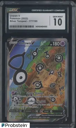 2022 Pokemon Silver Tempest #177/195 Unown V CGC 10 GEM MINT - Image 1