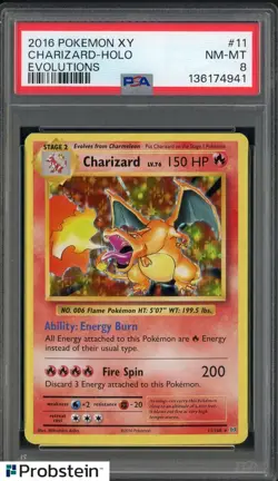 2016 Pokemon XY Evolutions #11 Charizard Holo PSA 8 NM-MT - Image 1