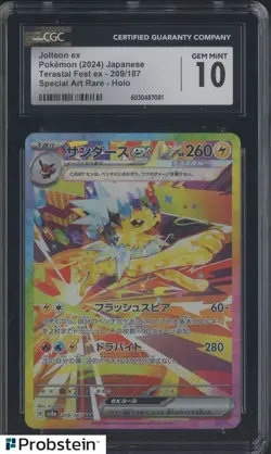 2024 Pokemon JPN Terastal Fest Ex #209 Jolteon Ex SAR Holo CGC 10 GEM MINT - Image 1