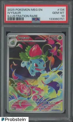 2025 Pokemon MEG EN Illustration Rare #134 Ivysaur CGC 10 GEM MINT - Image 1