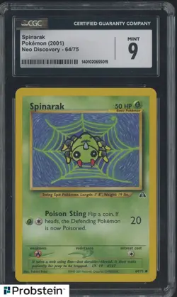 2001 Pokemon Neo Discovery #64/75 Spinarak CGC 9 MINT - Image 1