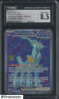 2024 Pokemon Temporal Forces #191/162 Iron Crown Ex UR Holo CGC 8.5 - Image 1