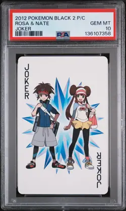2012 POKEMON BLACK 2 PLAYING CARDS JOKER ROSA & NATE PSA 10 - Image 1