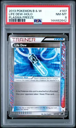 2013 POKEMON B&W PLASMA FREEZE #107 LIFE DEW-HOLO PSA 8 - Image 1