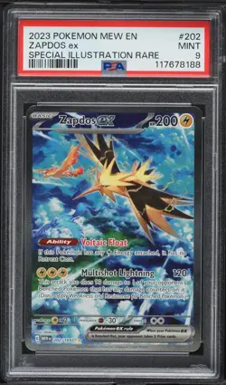 2023 POKEMON MEW EN-151 #202 ZAPDOS ex SPECIAL ILLUSTRATION RARE PSA 9 202/165 - Image 1