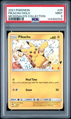 2021 POKEMON MCDONALD'S COLL #25 PIKACHU-HOLO PSA 9 - Image 1