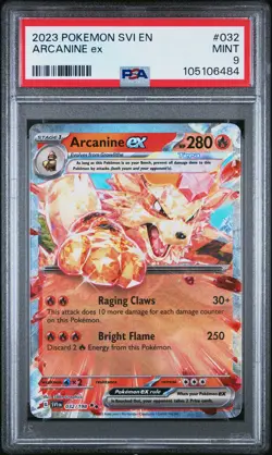 2023 POKEMON SVI EN-SCARLET & VIOLET #032 ARCANINE EX PSA 9 - Image 1