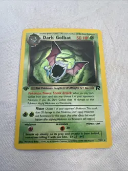 2000 Pokemon Dark Golbat 1st Edition Holo 7/82 Team Rocket NMT - Image 1