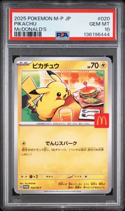 2025 POKEMON JAPANESE M-P PROMO MCDONALD'S #020 PIKACHU PSA 10 - Image 1