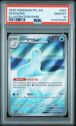2025 POKEMON PFL EN-PHANTASMAL FLAMES ILLUSTRATION RARE #097 DEWGONG PSA 10 - Image 1