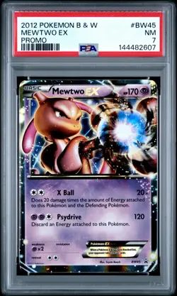 2012 POKEMON B&W PROMO #BW45 MEWTWO EX PSA 7 - Image 1