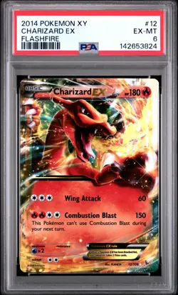 2014 POKEMON XY FLASHFIRE #12 CHARIZARD EX PSA 6 - Image 1