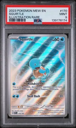 2023 POKEMON MEW EN-151 ILLUSTRATION RARE #170 SQUIRTLE PSA 9 - Image 1