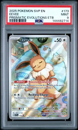 2025 POKEMON SVP EN-SV PRISMATIC EVOLUTIONS ETB PROMO #173 EEVEE PSA 9 - Image 1