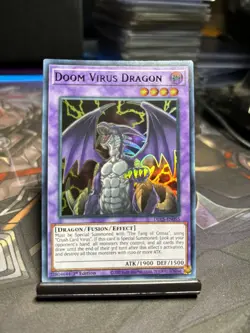 Yu-Gi-Oh! Doom Virus Dragon 1st Ed. DLCS-EN055 Ultra Rare Purple NM x1 - Image 1