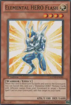 Elemental HERO Flash - GENF-EN090 - Common - 1st Edition x1 - Lightly Played - Image 1