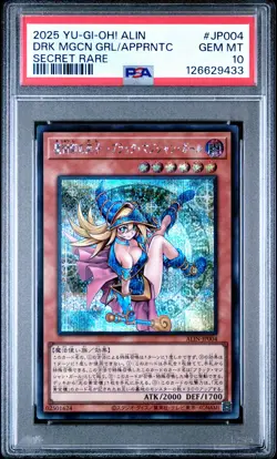 2025 SECRET RARE #JP004 DARK MAGICIAN GIRL THE MAGICIAN'S APPRENTICE PSA 10 - Image 1