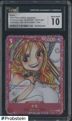 2023 One Piece JPn Premium Coll Film Red #007 Nami Foil ST01 CGC 10 GEM MINT - Image 1