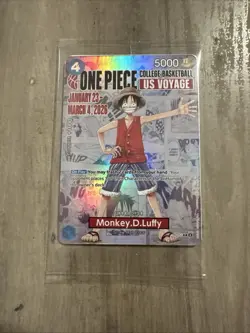 One Piece Monkey D. Luffy College Basketball US Voyage Card P-055 - Gonzaga - Image 1