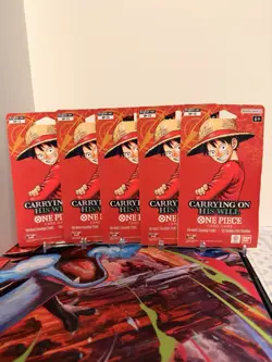 One Piece OP-13 CARRYING ON HIS WILL Sleeved Booster Packs Lot Of 5 English 5x - Image 1