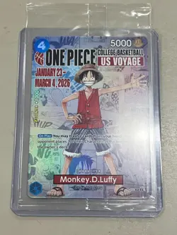 One Piece Monkey D. Luffy US Voyage College Basketball Promo Card (Unopened New) - Image 1
