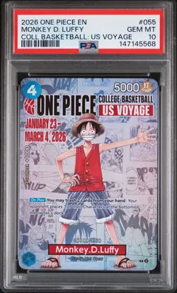 2026 ONE PIECE PROMOS ONE PIECE COLLEGE BK: US VOYAGE MONKEY D. LUFFY PSA 10 - Image 1