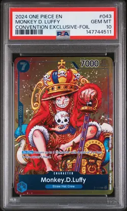 2024 ONE PIECE PROMOS CONVENTION EXCLUSIVE-FOIL #043 MONKEY D. LUFFY PSA 10 - Image 1