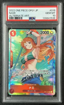 NAMI PSA 10 2022 ONE PIECE JAPANESE JP #OP01-016 ALTERNATE ART 1536 - Image 1