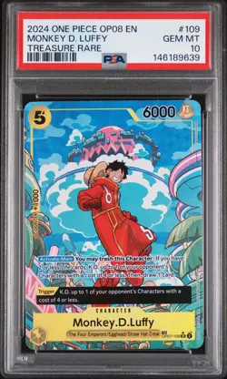 2024 ONE PIECE OP08-TWO LEGENDS TREASURE RARE #109 MONKEY D. LUFFY PSA 10 - Image 1
