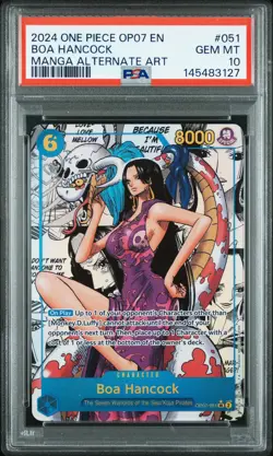 2024 ONE PIECE MANGA ALT ART OP07-051 500 YEARS IN THE FUTURE BOA HANCOCK PSA 10 - Image 1