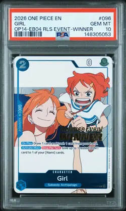 2026 ONE PIECE PROMOS THE AZURE SEA'S SEVEN RELEASE EVENT-WINNER GIRL PSA 10 - Image 1