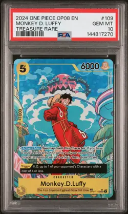 2024 ONE PIECE OP08-TWO LEGENDS TREASURE RARE #109 MONKEY D. LUFFY PSA 10 - Image 1